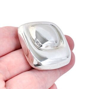 Vintage Mexico Sterling Silver 925 4.5cm Modernist Rounded Square Pendant